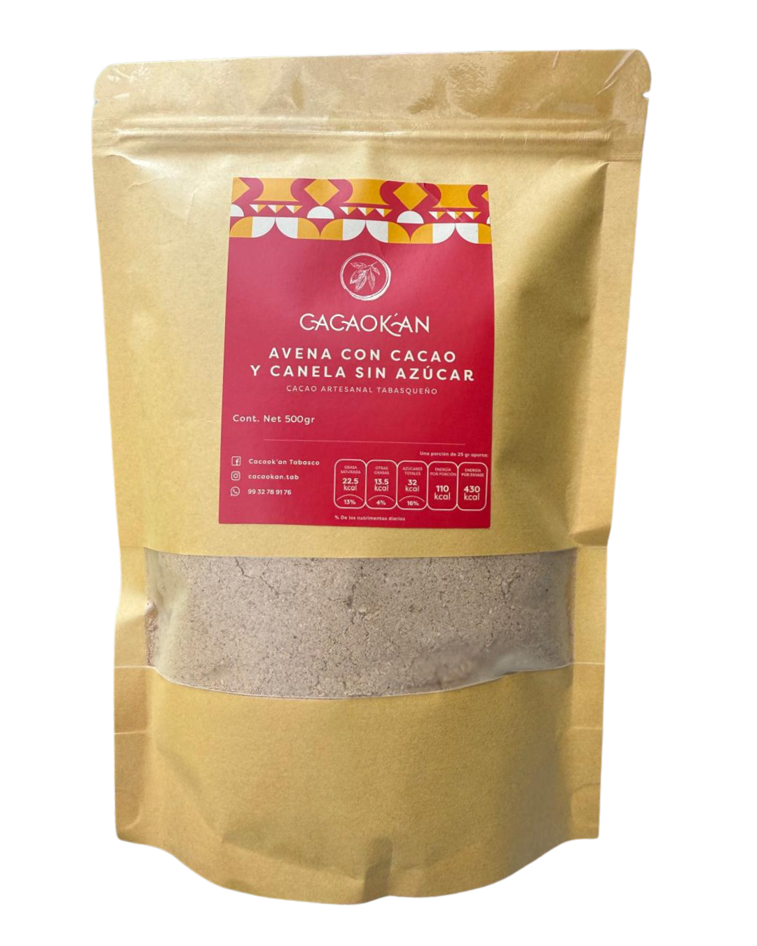 AVENA CON CACAO Y CANELA