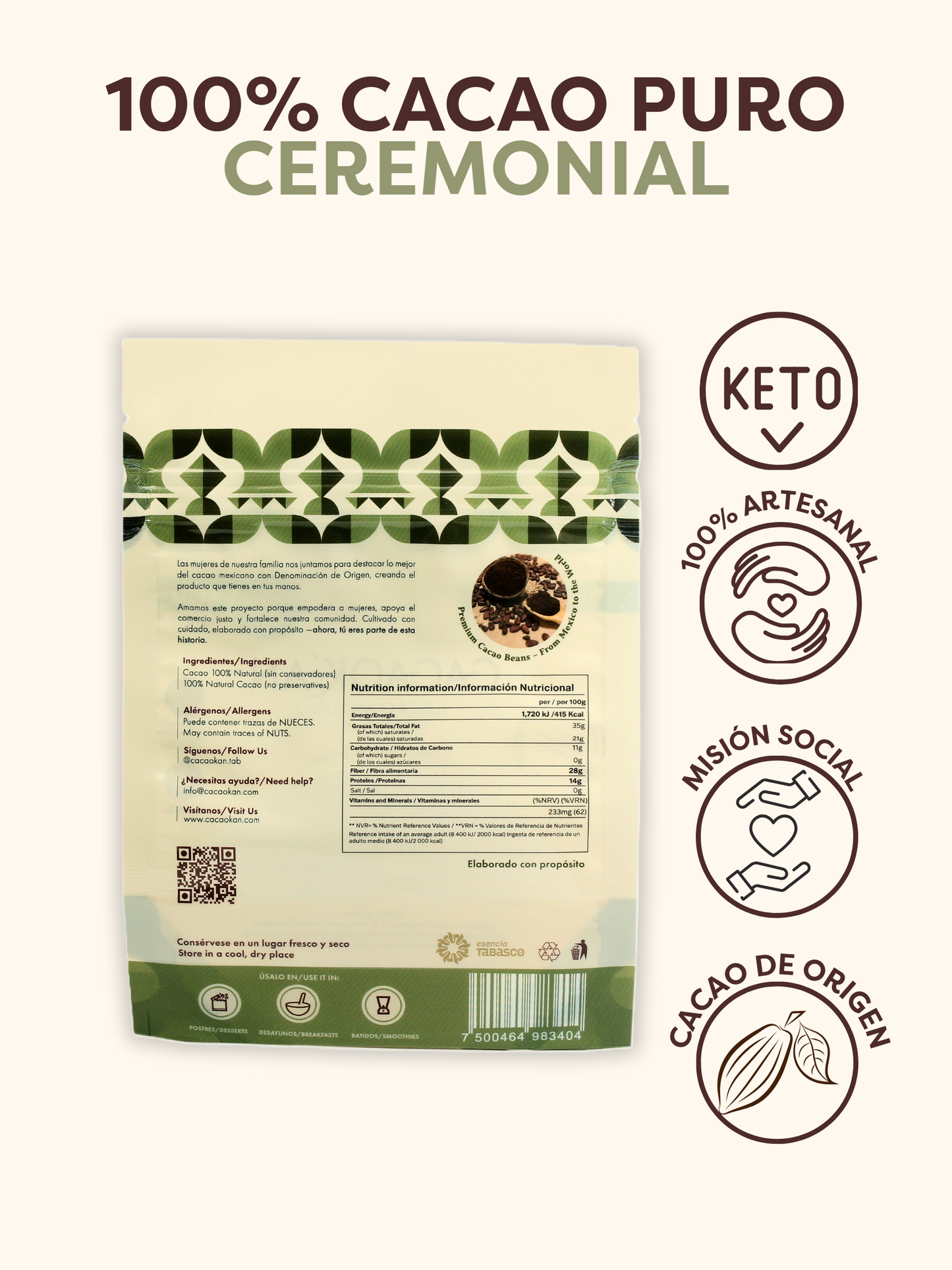 CACAO MOLIDO GRADO CEREMONIAL