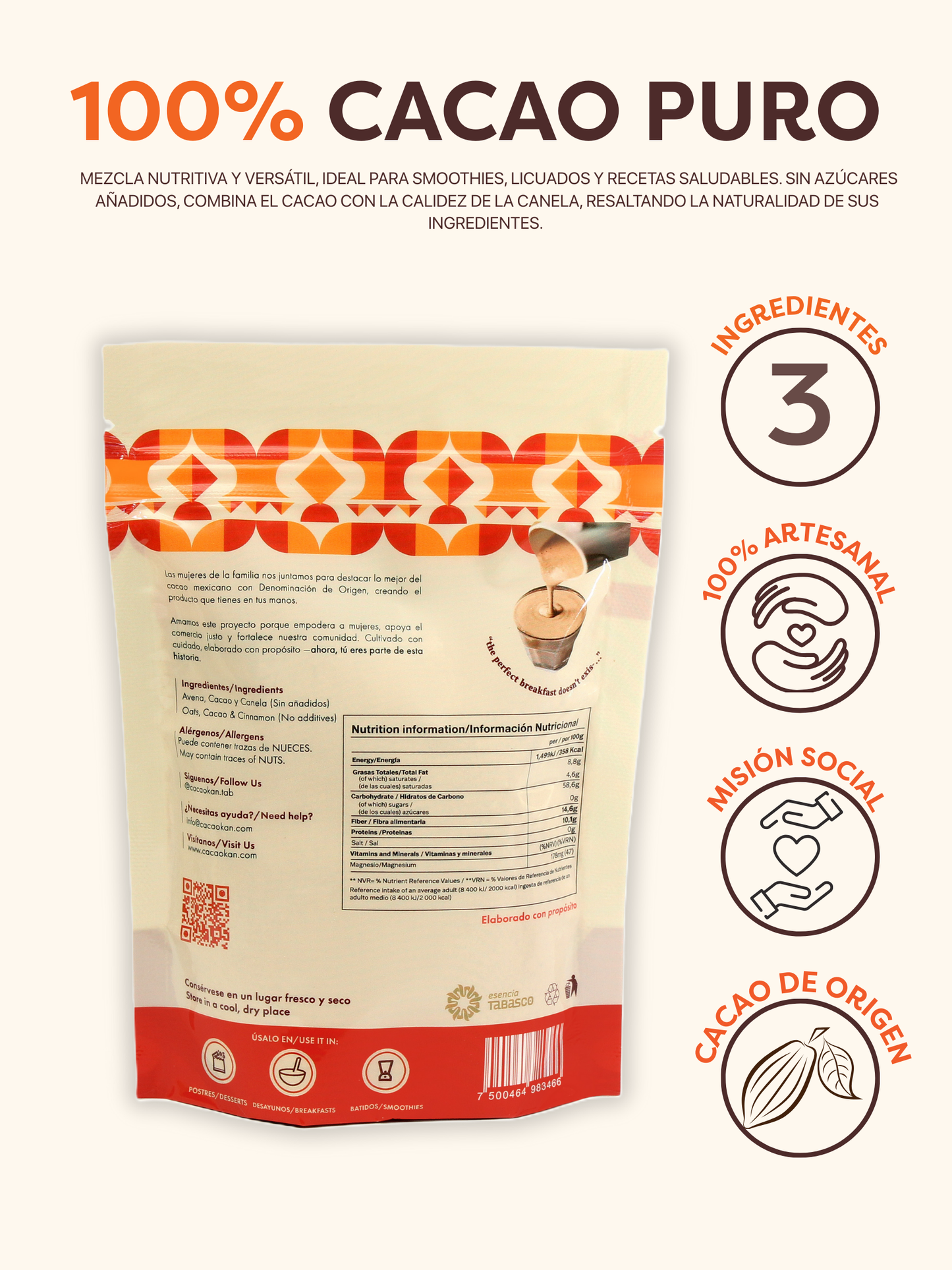 OATMEAL WITH CACAO AND CINNAMON