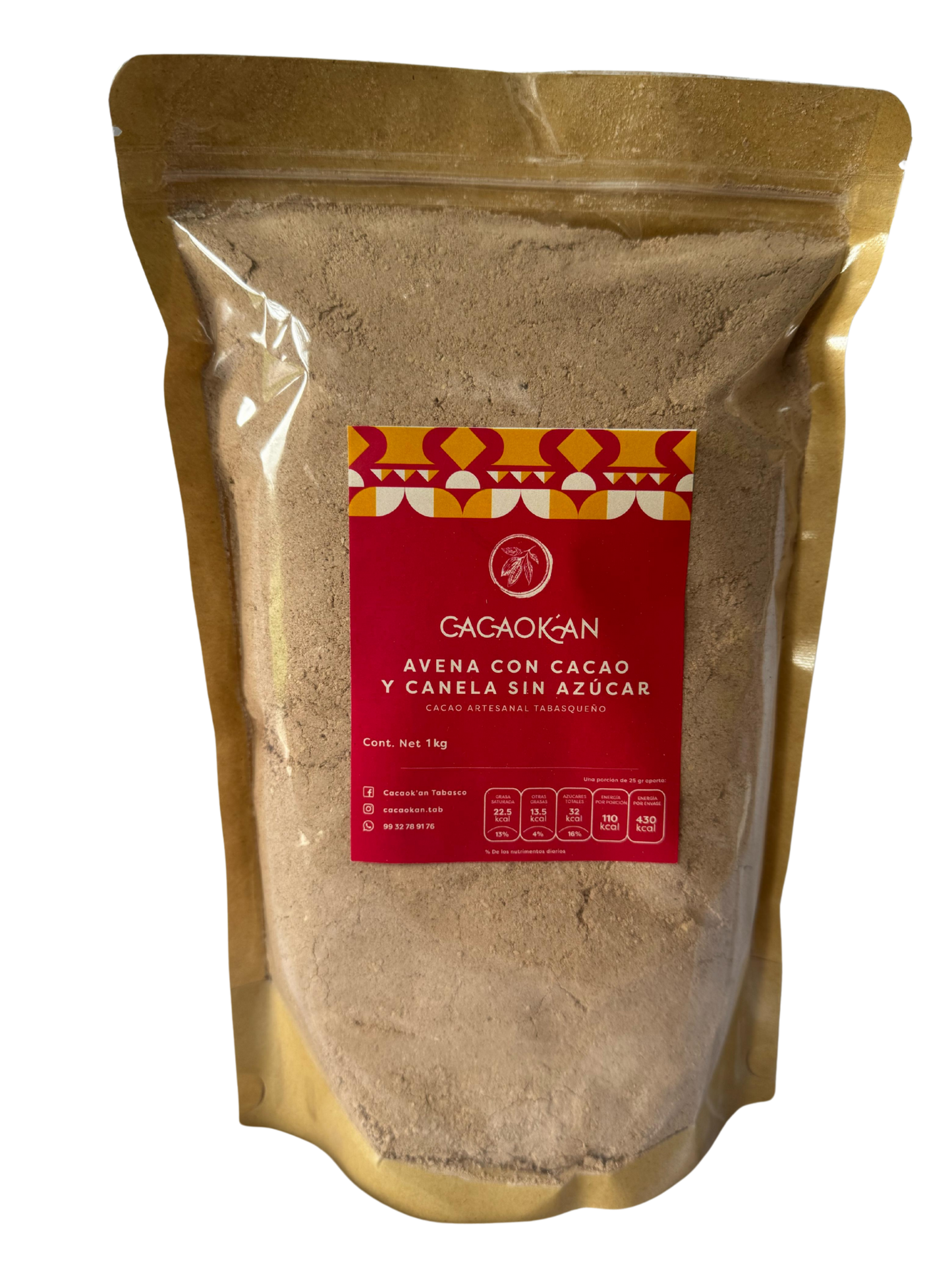 AVENA CON CACAO Y CANELA